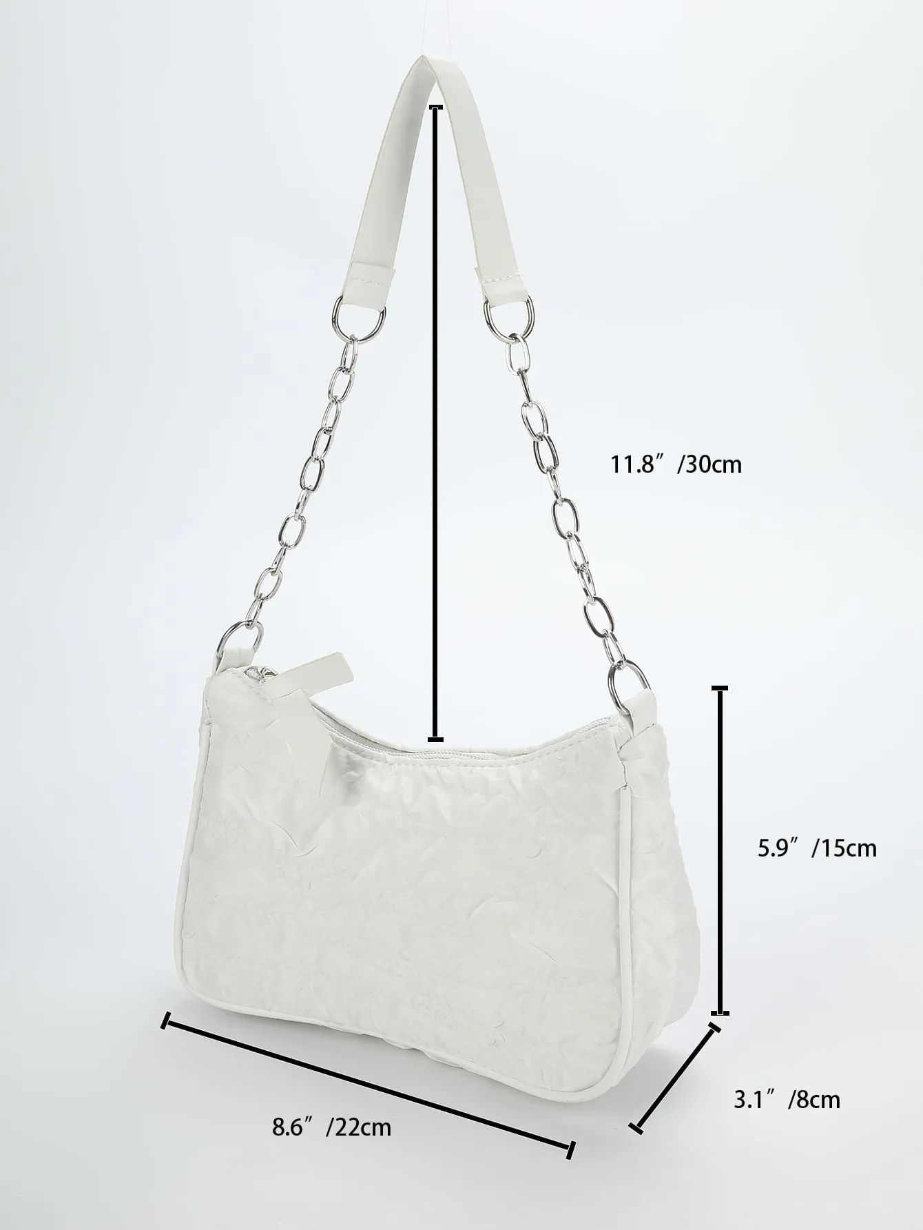 Chain Decor Baguette Bag