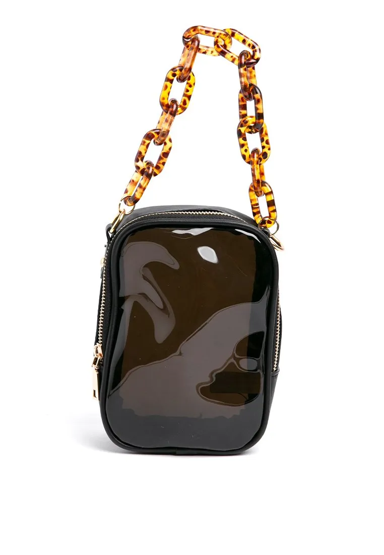 Chain Transparent Handbag - Black