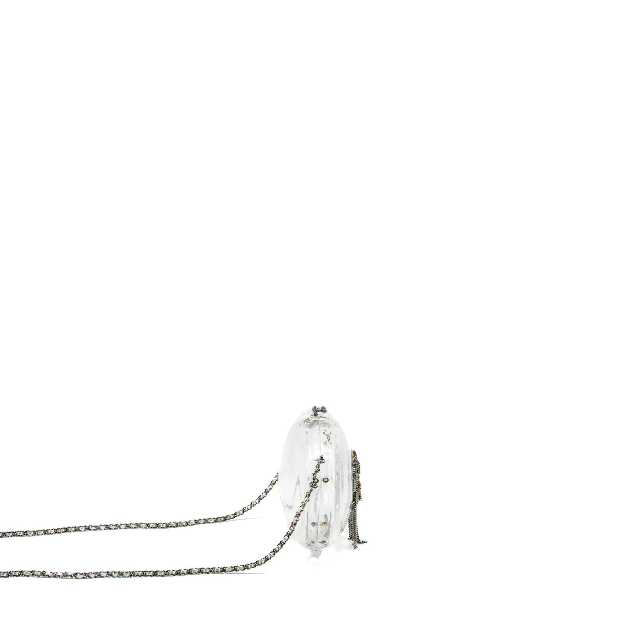 Chanel 18s Evening Bag with Detail Chains Embellished Acrylic Multicolour Hardware