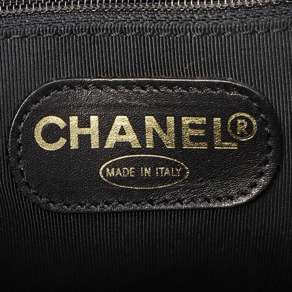 Chanel Around 1998 Made Caviar Skin Cc Mark Stitch Chain Tote Bag Black