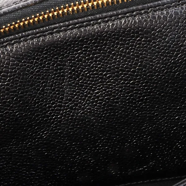 Chanel Around 1998 Made Caviar Skin Cc Mark Stitch Chain Tote Bag Black