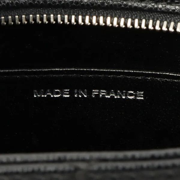 Chanel Around 1998 Made Caviar Skin Turn-Lock Chain Top Handle Bag Black