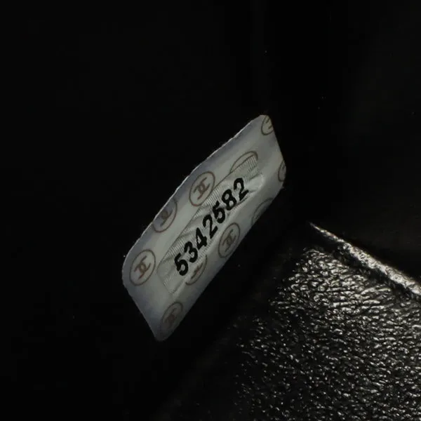 Chanel Around 1998 Made Caviar Skin Turn-Lock Chain Top Handle Bag Black