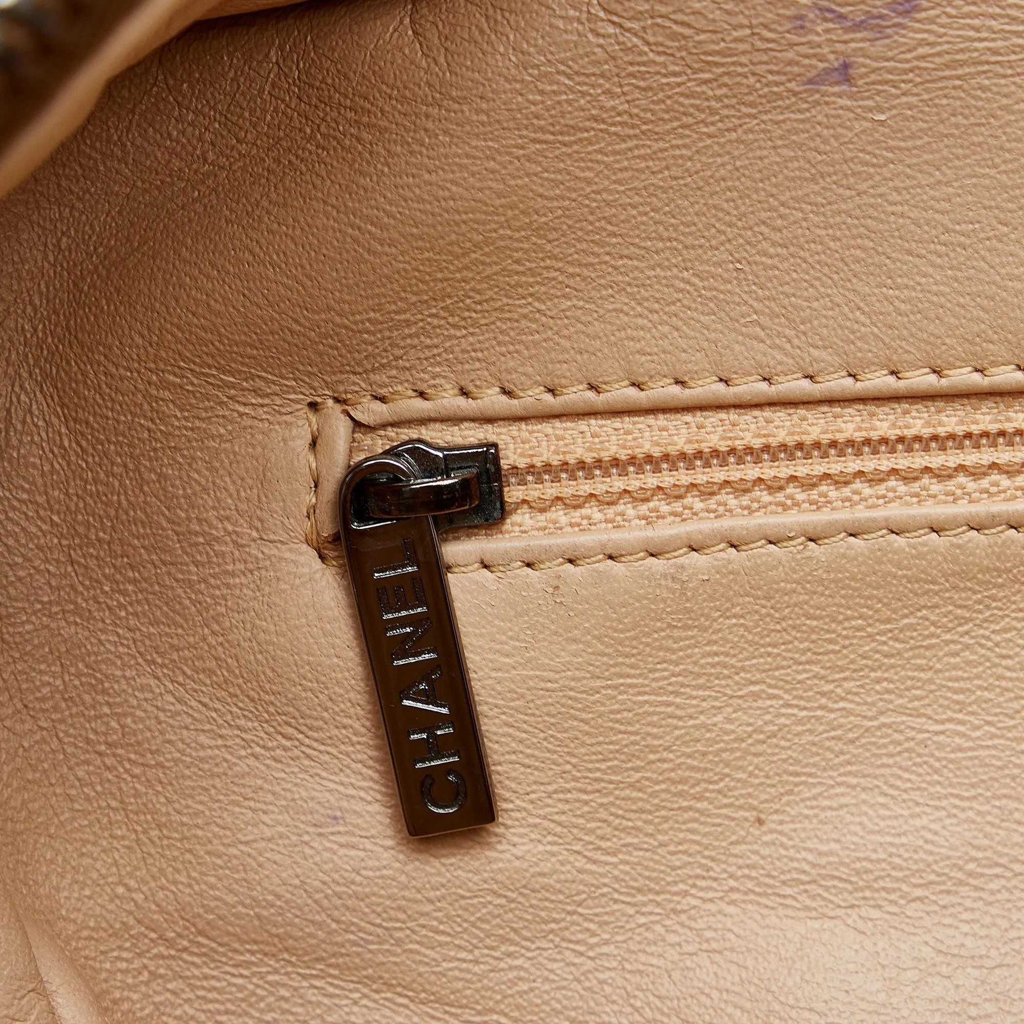 Chanel CC Chain Brown Lambskin Silver