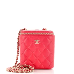 CHANEL Vertical Classic Vanity Case with Chain Quilted Caviar Mini