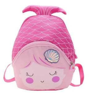 Children's Zipper Has Compartments School Bag Kindergarten Cartoon Cute Mermaid Backpack Purse Girls Bag Kindergarten Baby Bag