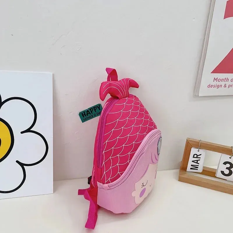 Children's Zipper Has Compartments School Bag Kindergarten Cartoon Cute Mermaid Backpack Purse Girls Bag Kindergarten Baby Bag