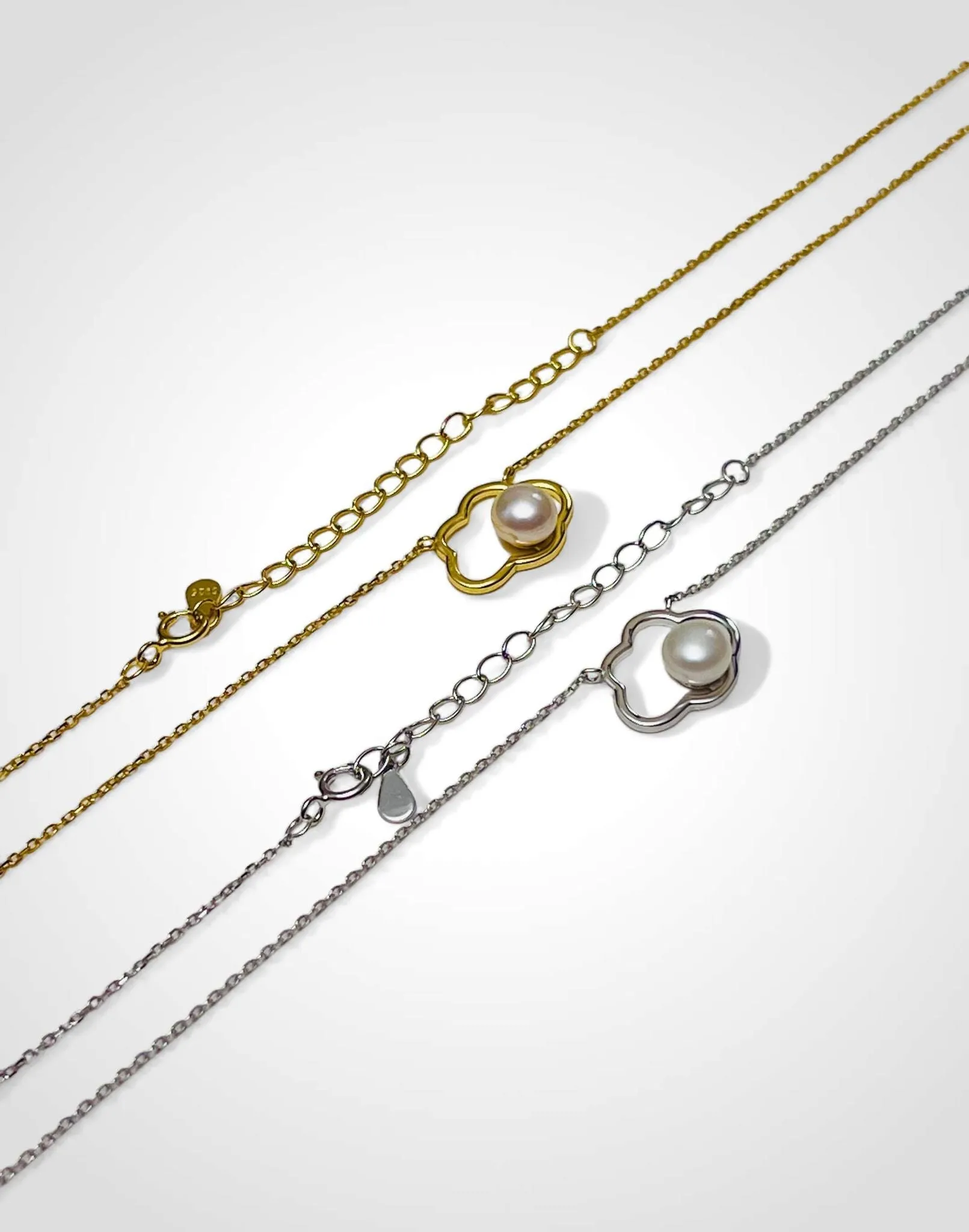 Cloudscape Elegance Pearl Necklace