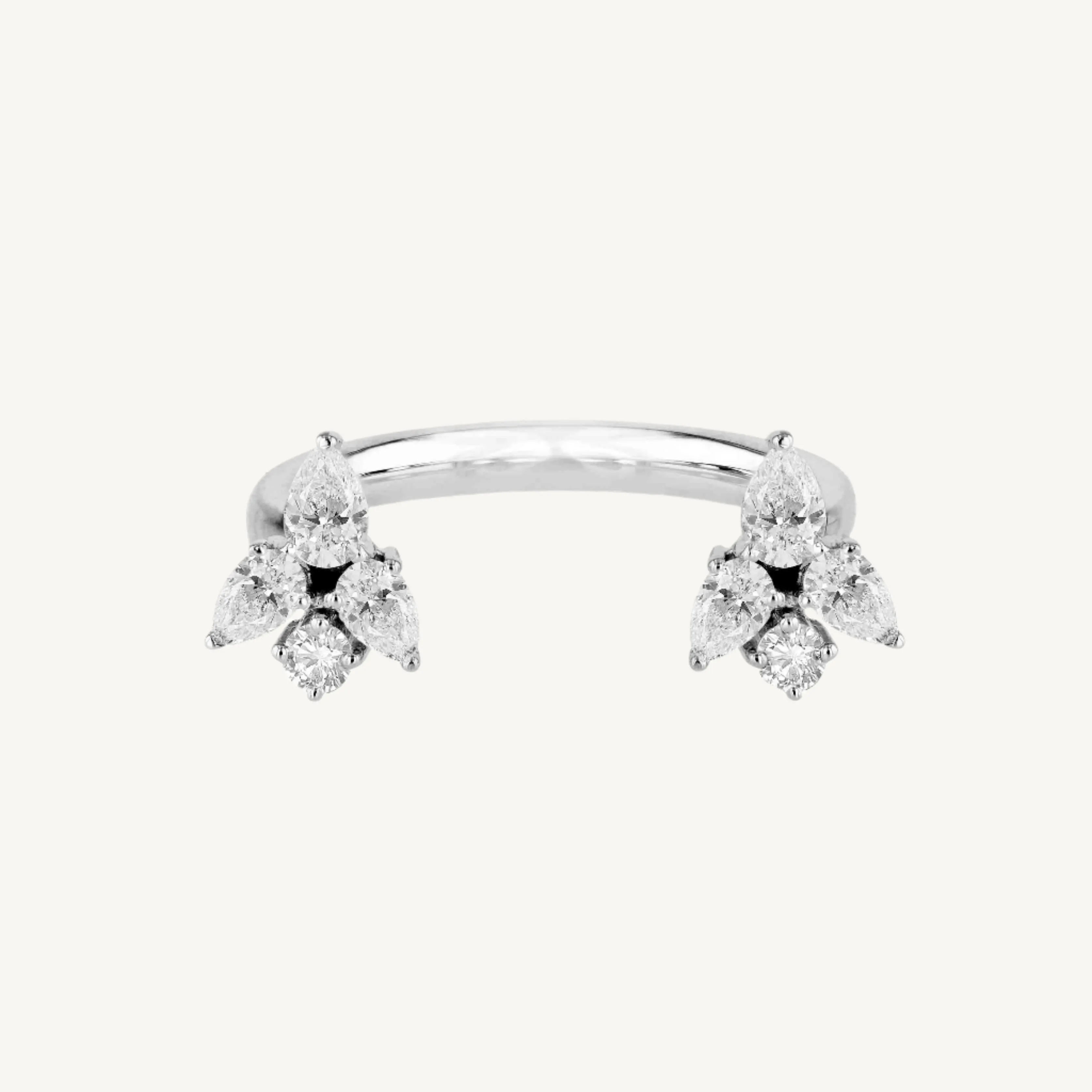 Cluster U Shaped Diamond Ring