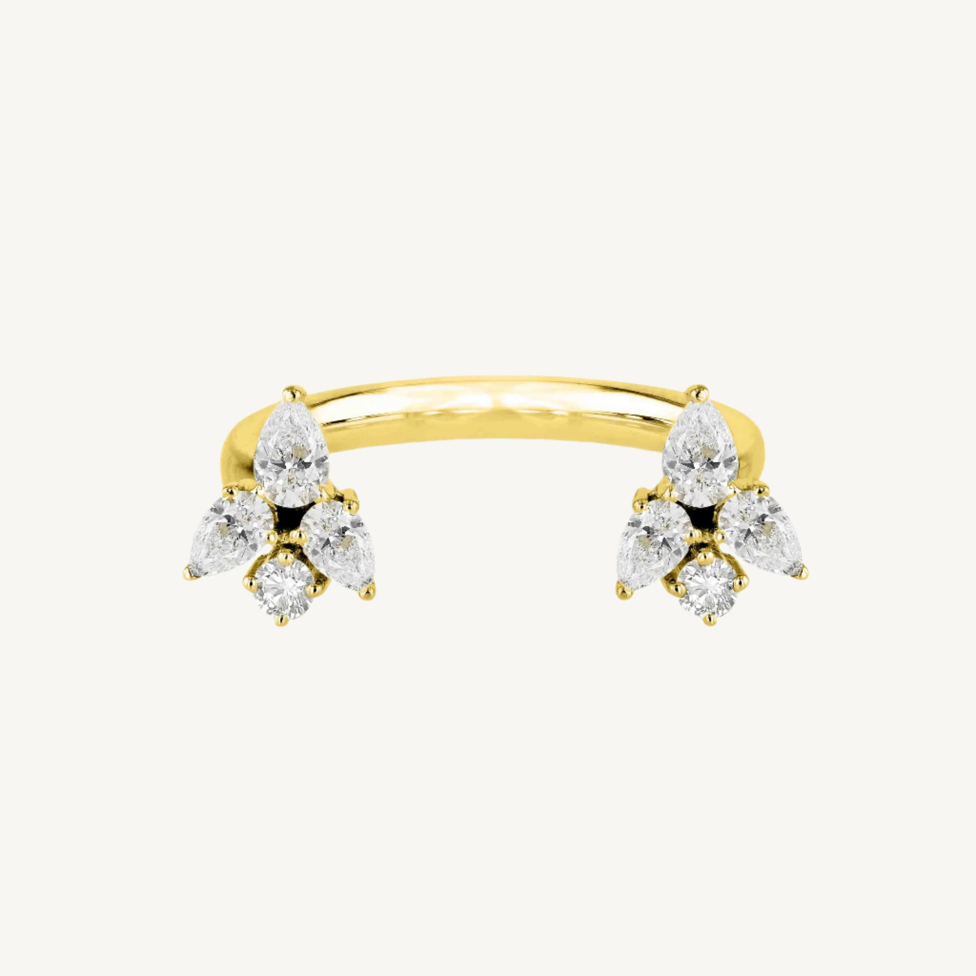 Cluster U Shaped Diamond Ring
