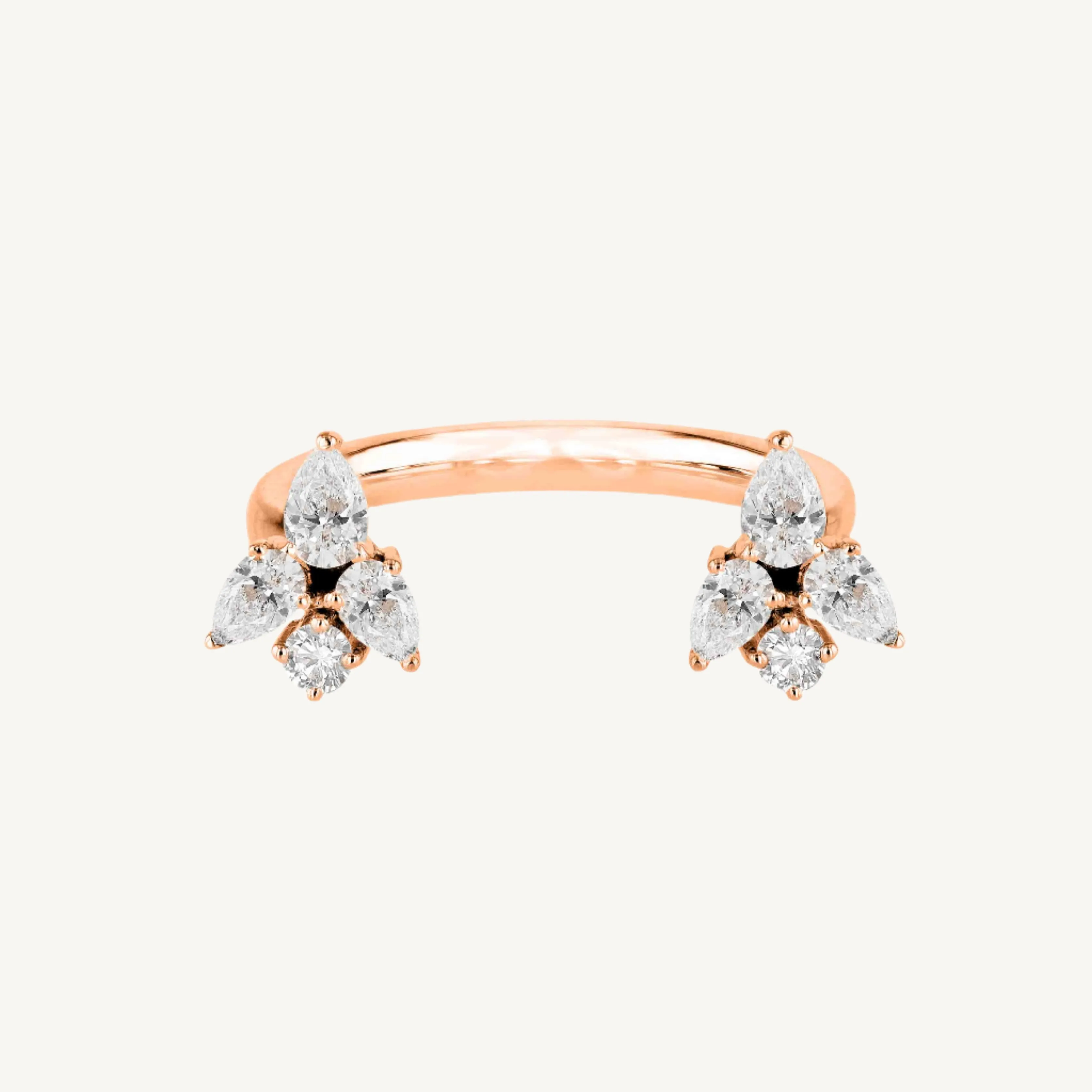 Cluster U Shaped Diamond Ring