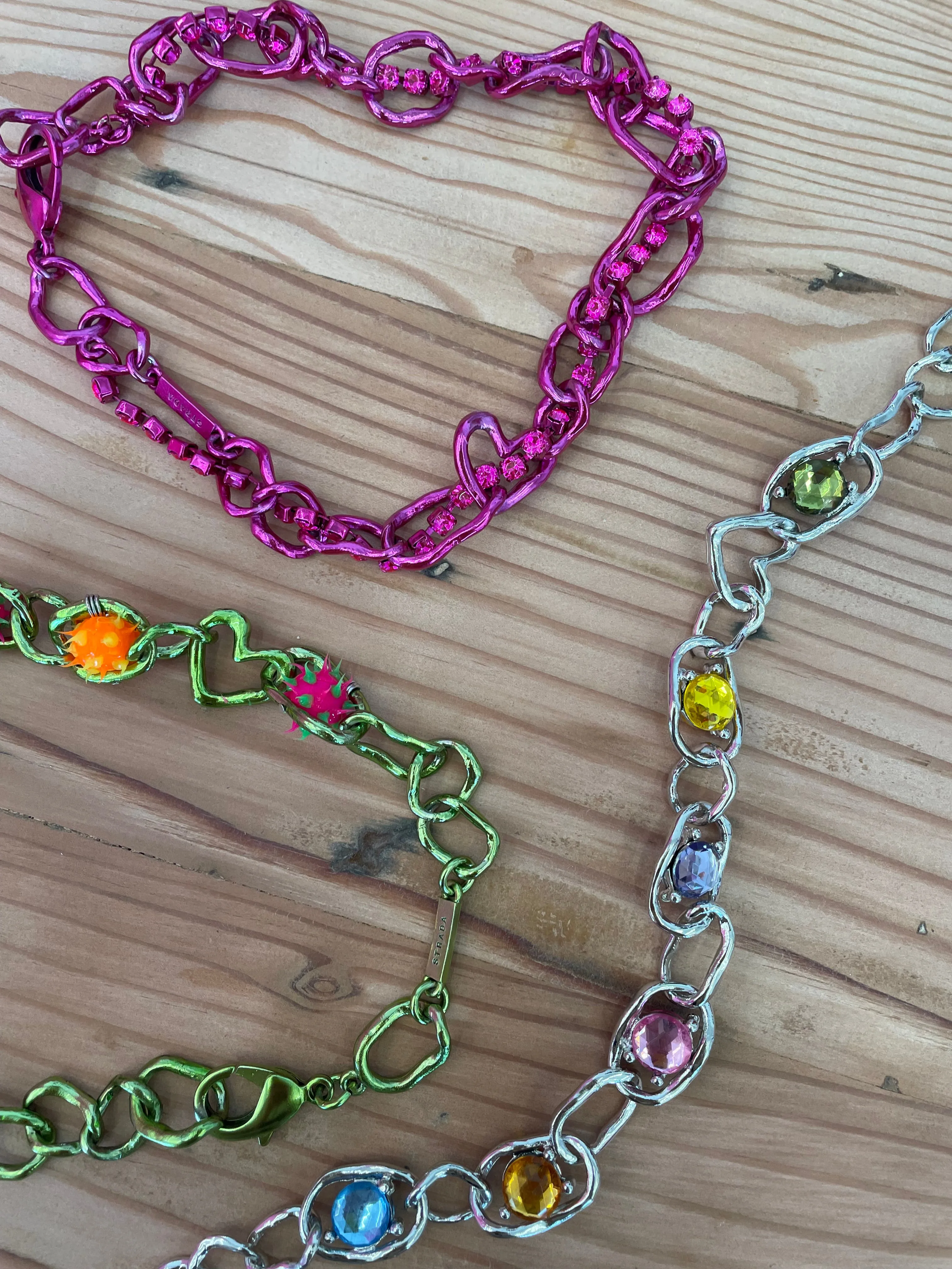 Collina Strada - Spikeez Chain Necklace: Green