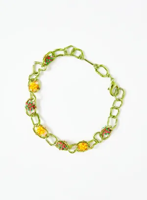 Collina Strada - Spikeez Chain Necklace: Green