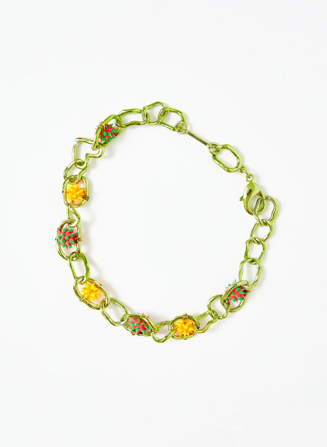 Collina Strada - Spikeez Chain Necklace: Green