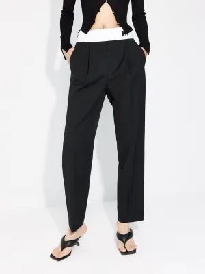 Contrasting Details Suit Pants