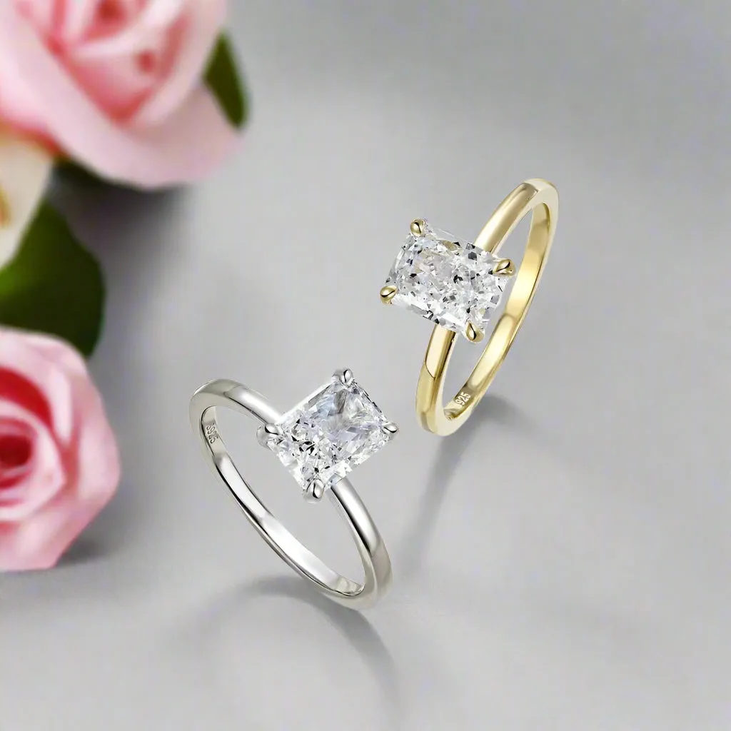 Crushed Ice Cut Sapphire Solitaire Engagement Ring