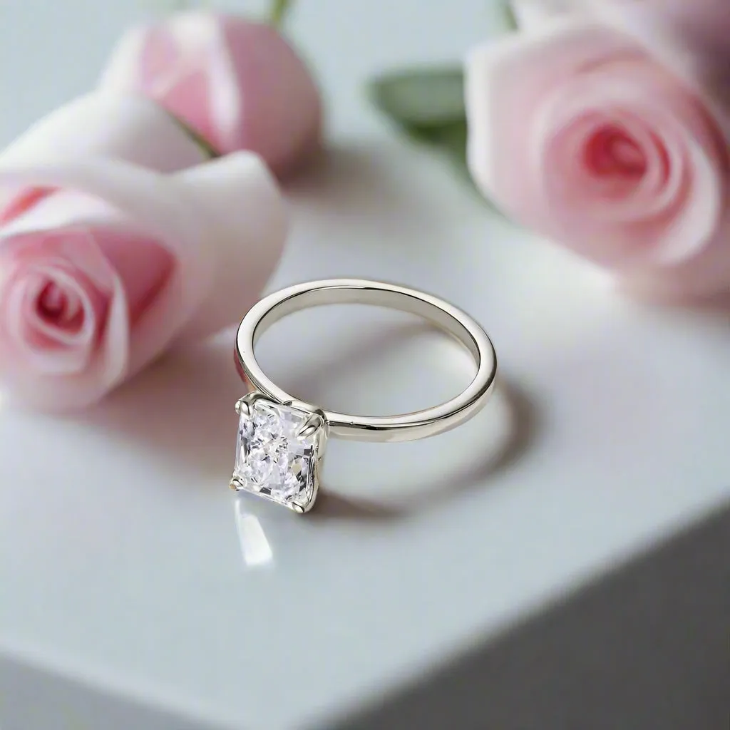 Crushed Ice Cut Sapphire Solitaire Engagement Ring