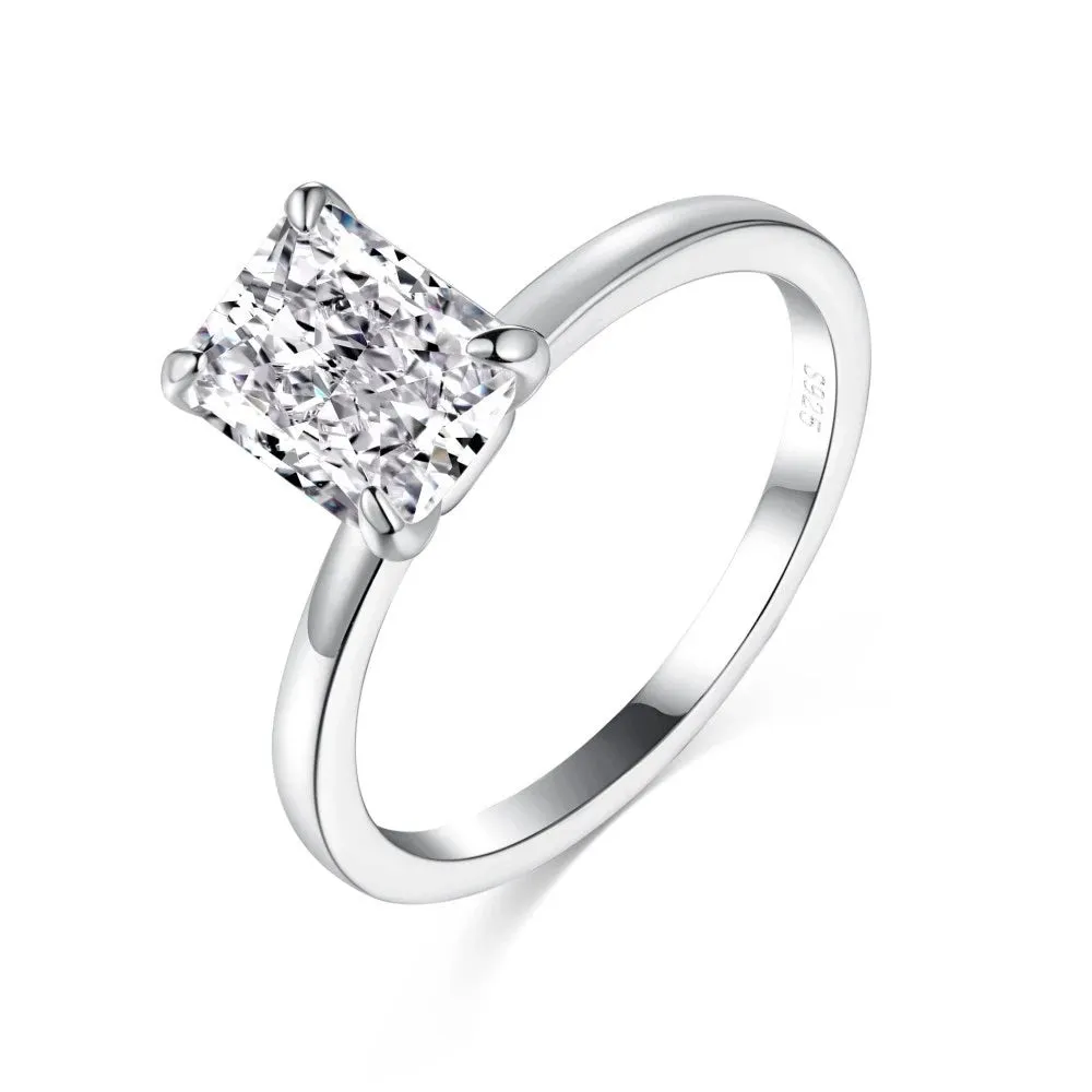 Crushed Ice Cut Sapphire Solitaire Engagement Ring