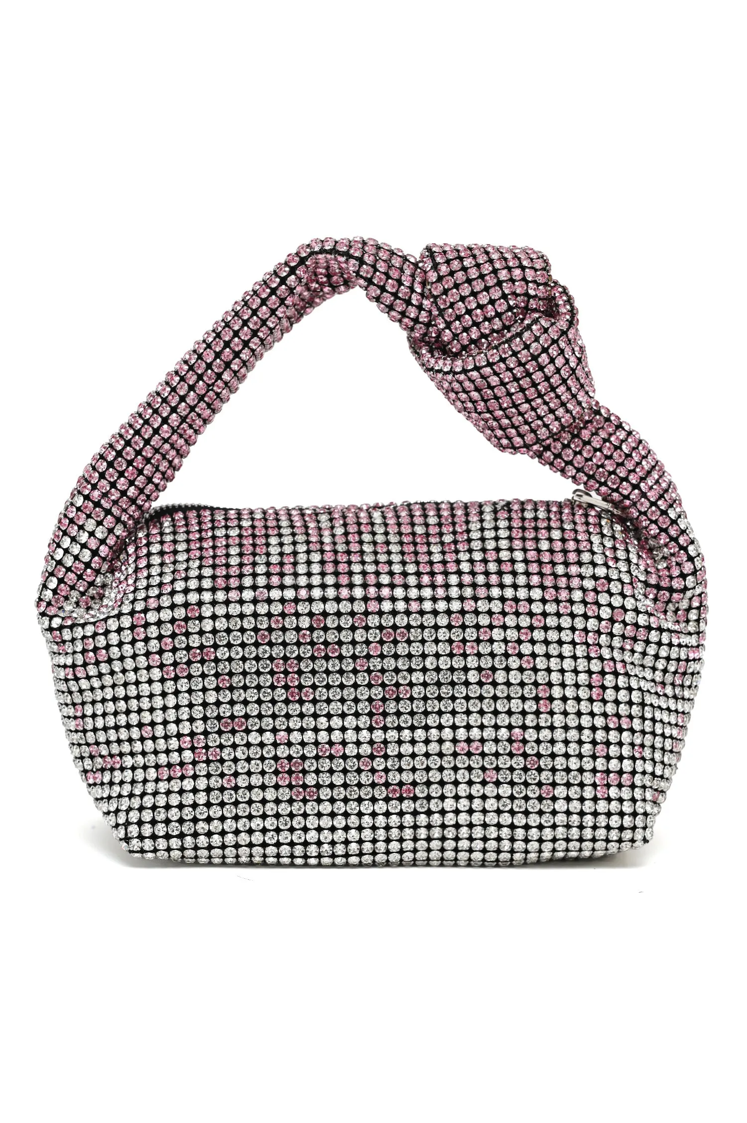 CRYSTAL KNOT SHOULDER BAG-PINK