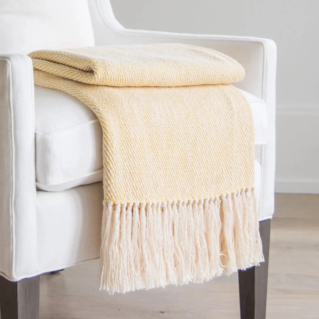 Daffodil Yellow Handwoven Cotton Throw