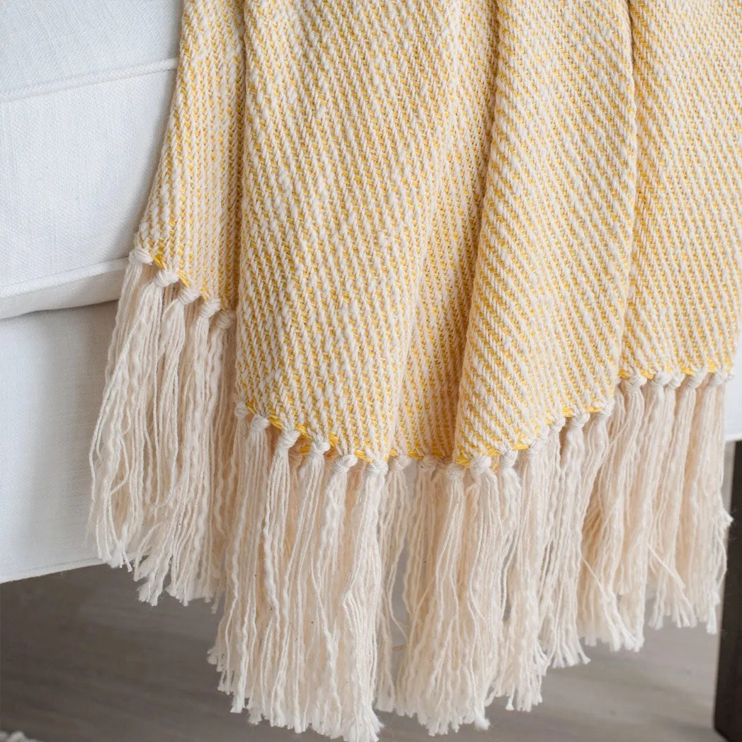 Daffodil Yellow Handwoven Cotton Throw