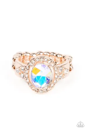 Dazzling I Dos - Rose Gold Ring - Paparazzi Accessories