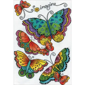 Design Works Counted Cross Stitch Kit 12 inchX18 inch - Butterflies (14 Count)*
