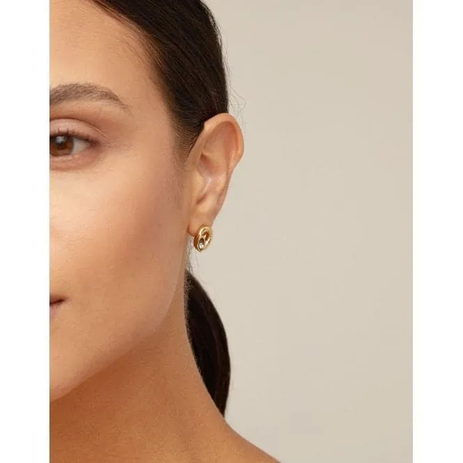 Details Black Metal Faceted Crystal Earrings