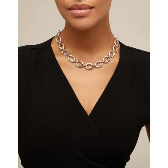 Details White Faceted Crystal Necklace