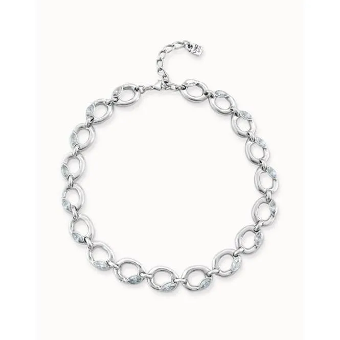 Details White Faceted Crystal Necklace