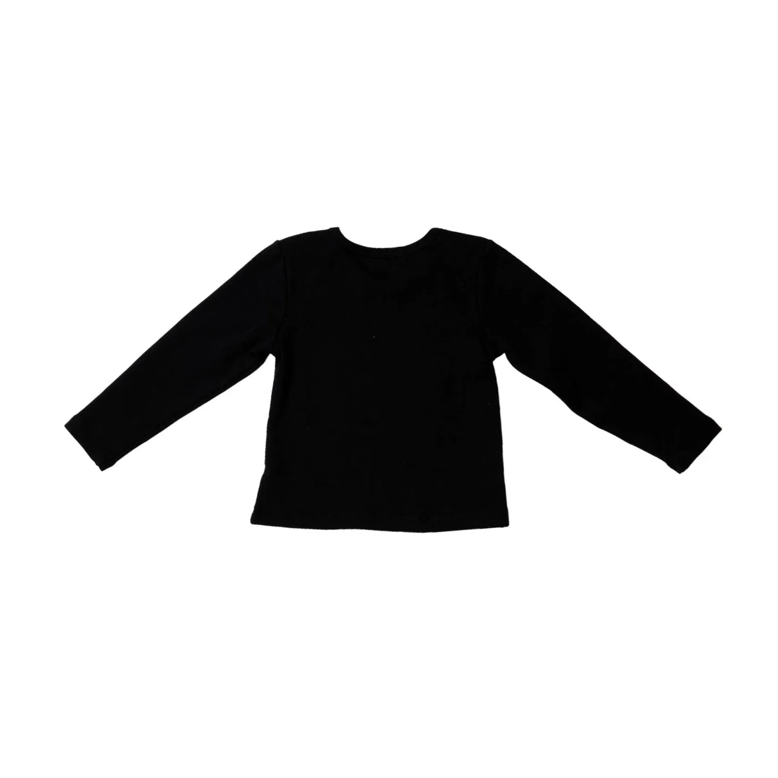 Doe a Dear Girls Crystal Pink Rose L/S Black Top