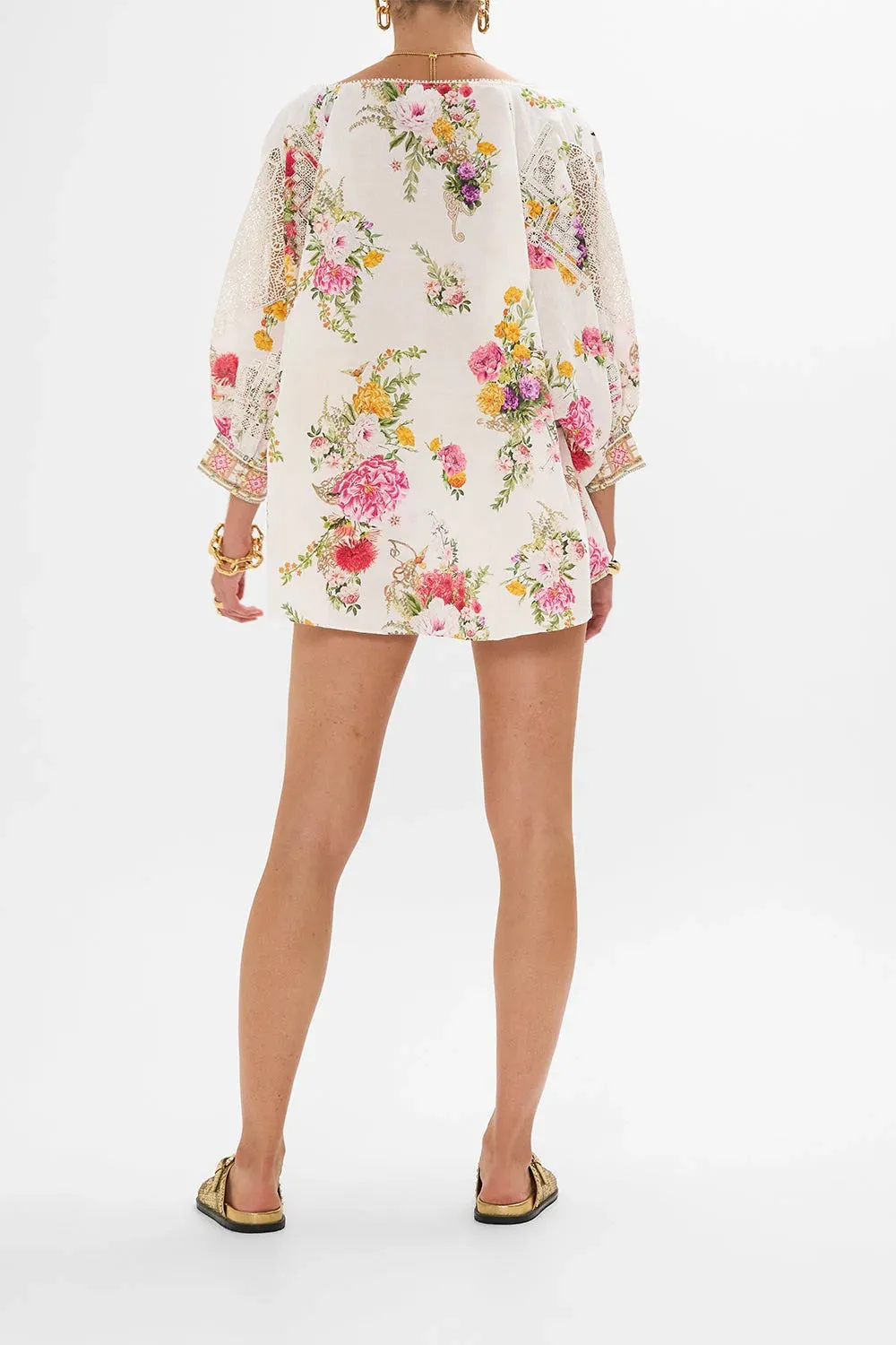 Egyptian Rose Raglan Sleeve Blouse