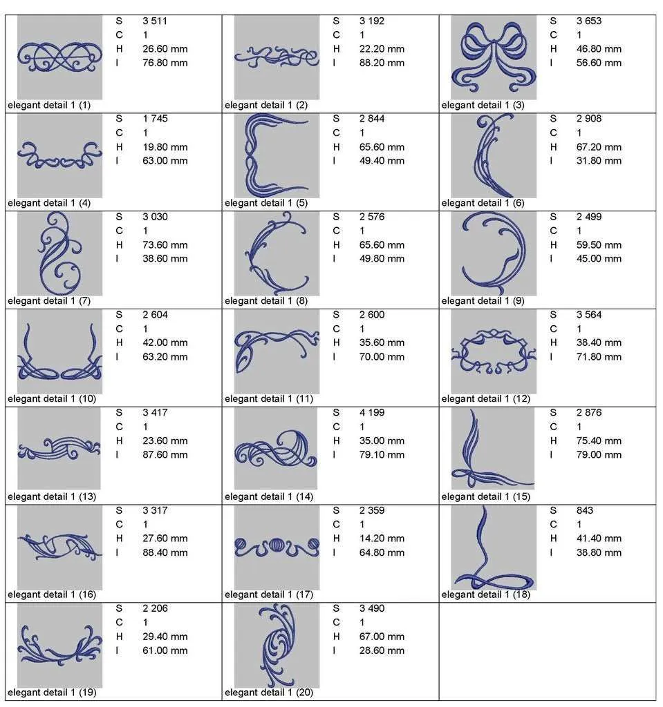 Elegant details borders: Embroidery Design Pack