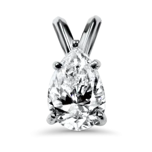 Estate 14K White Gold Pear-Shaped Diamond Pendant