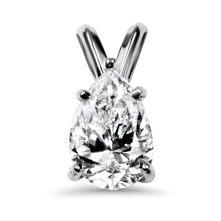 Estate 14K White Gold Pear-Shaped Diamond Pendant