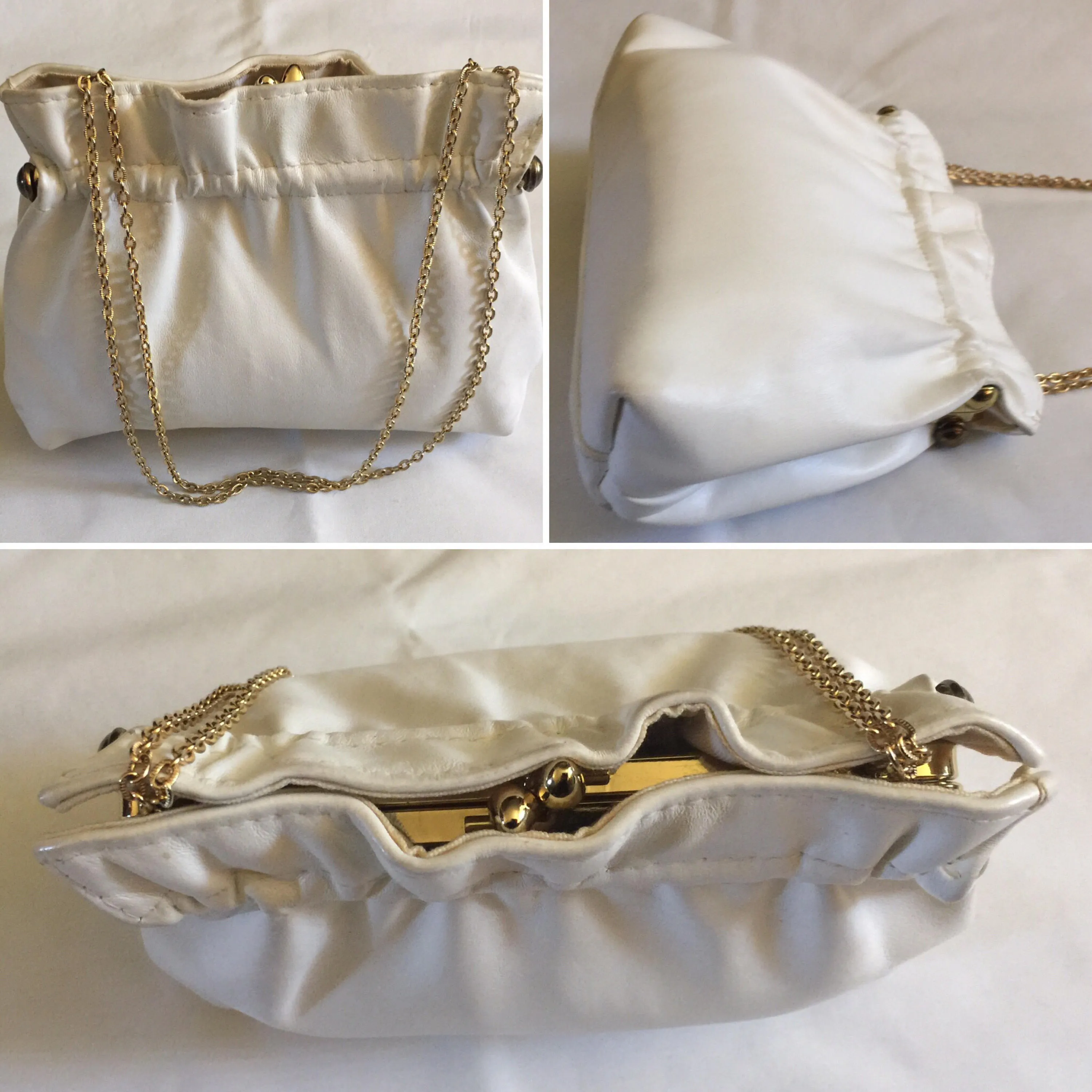 Evening Bag/ Clutch Vintage Beige Unbranded