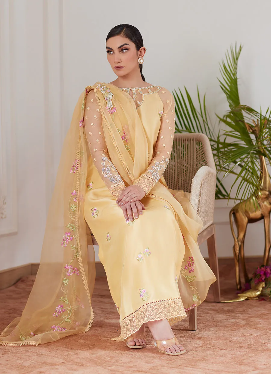 Farah Talib Aziz | Luna Eid Collection 24 | CYRILLA PALE YELLOW