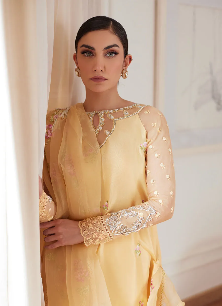 Farah Talib Aziz | Luna Eid Collection 24 | CYRILLA PALE YELLOW
