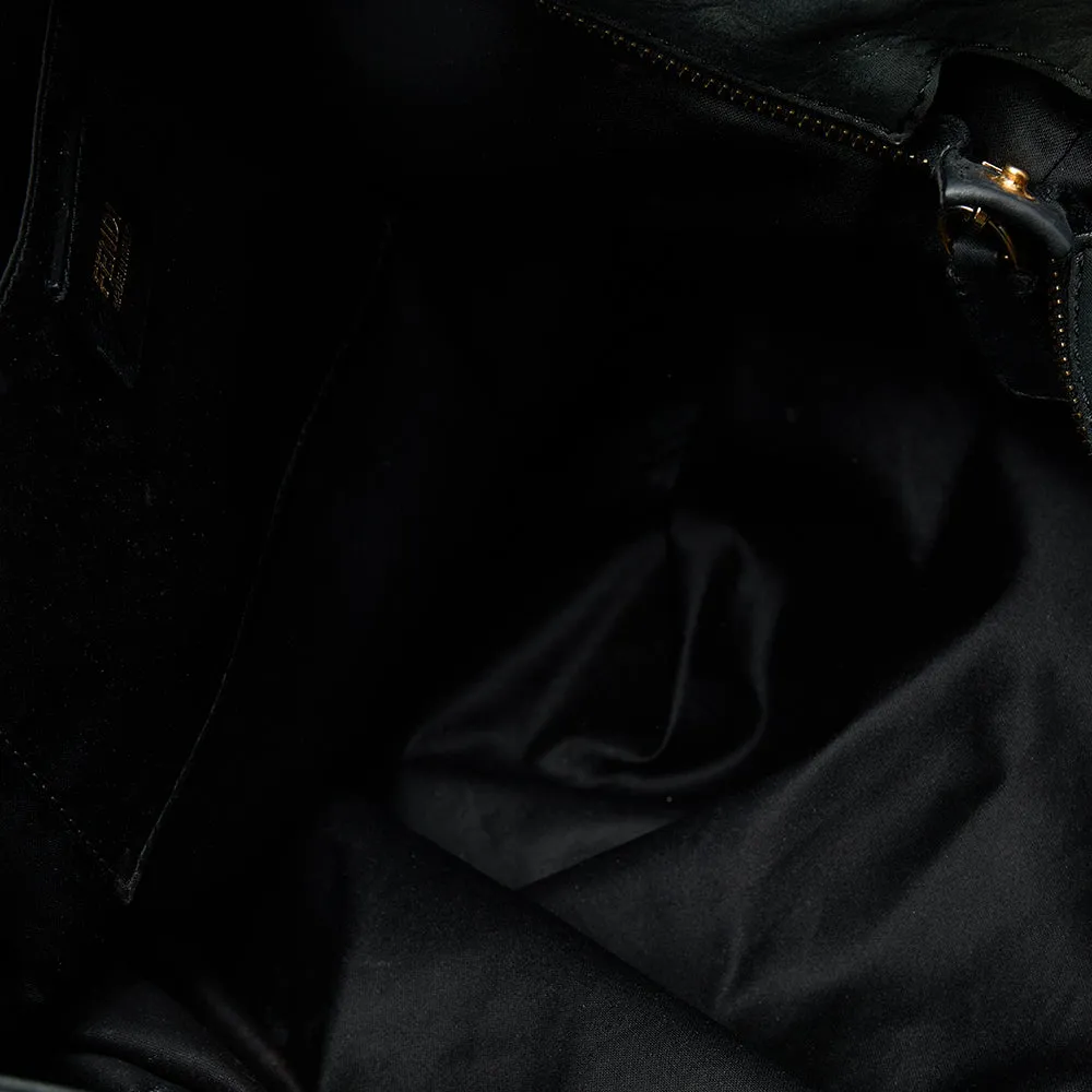 Fendi Black Iridescent Leather Chain Tote