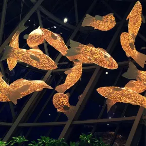 Fish Shaped Chandelier Retro Japanese Carp Chandelier staircase Chandelier