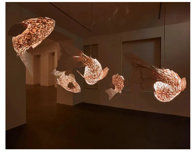 Fish Shaped Chandelier Retro Japanese Carp Chandelier staircase Chandelier