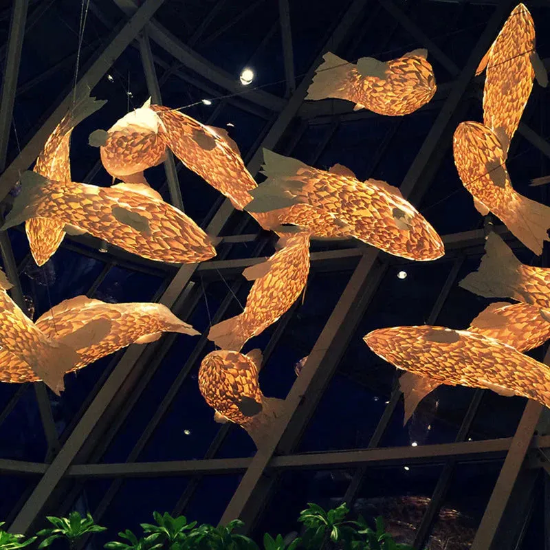 Fish Shaped Chandelier Retro Japanese Carp Chandelier staircase Chandelier