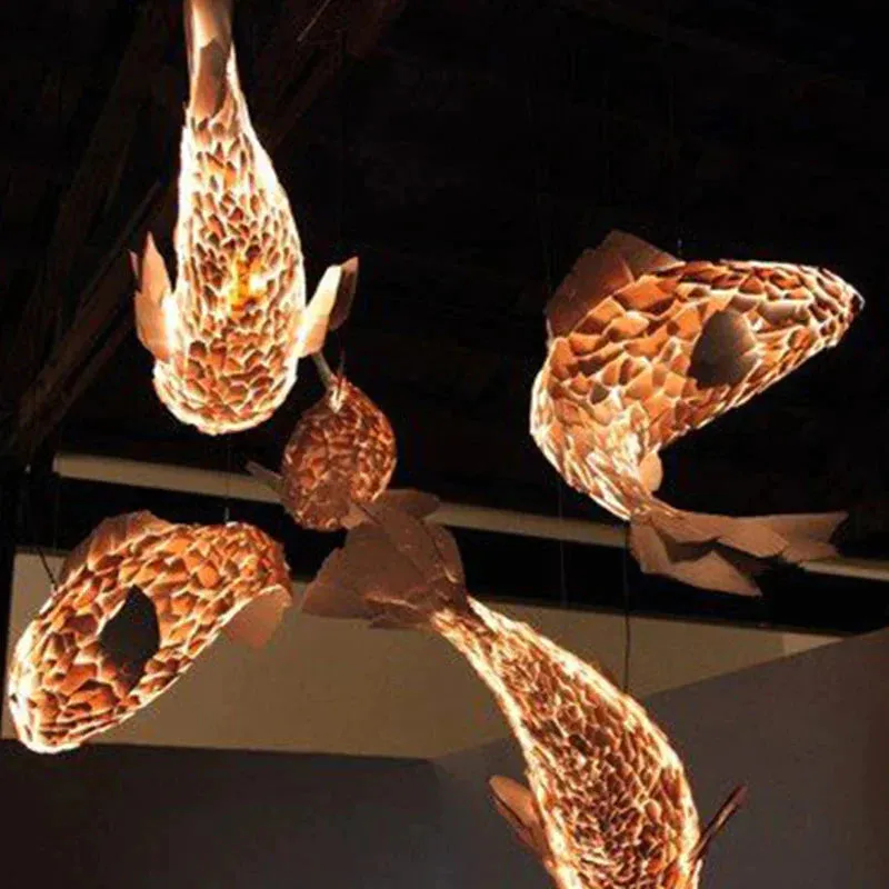 Fish Shaped Chandelier Retro Japanese Carp Chandelier staircase Chandelier