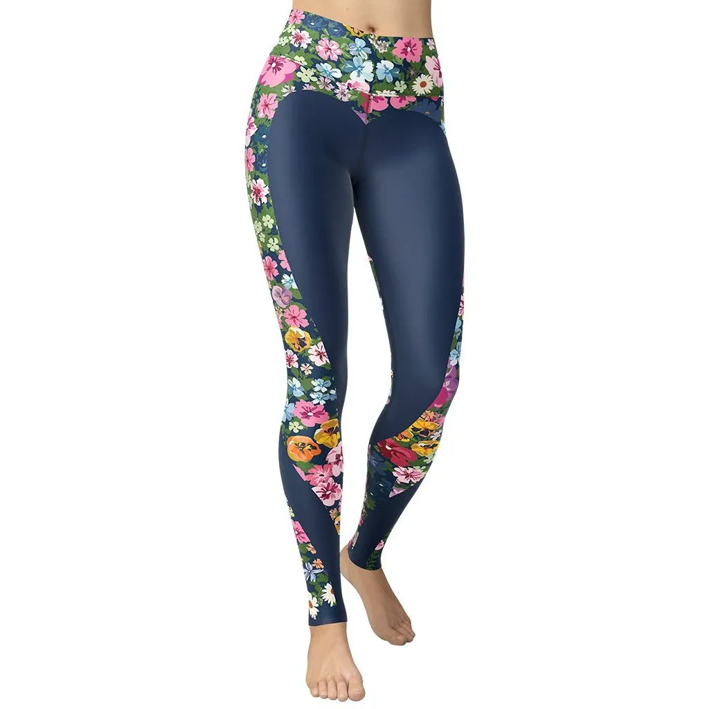 Floral Heart Shaped Yoga Leggings