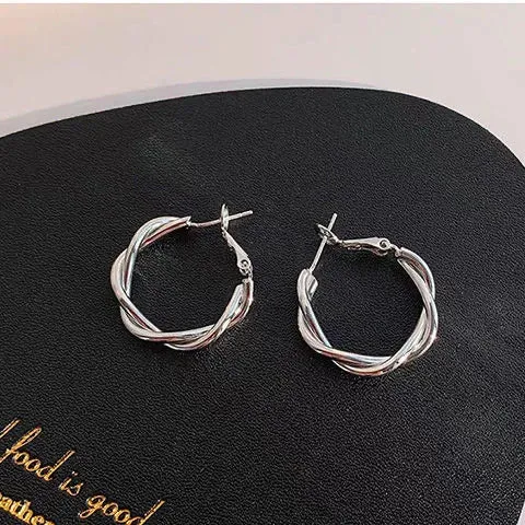 Geometric Cube Gold Granule C-shaped Dangle Exquisite New Earring