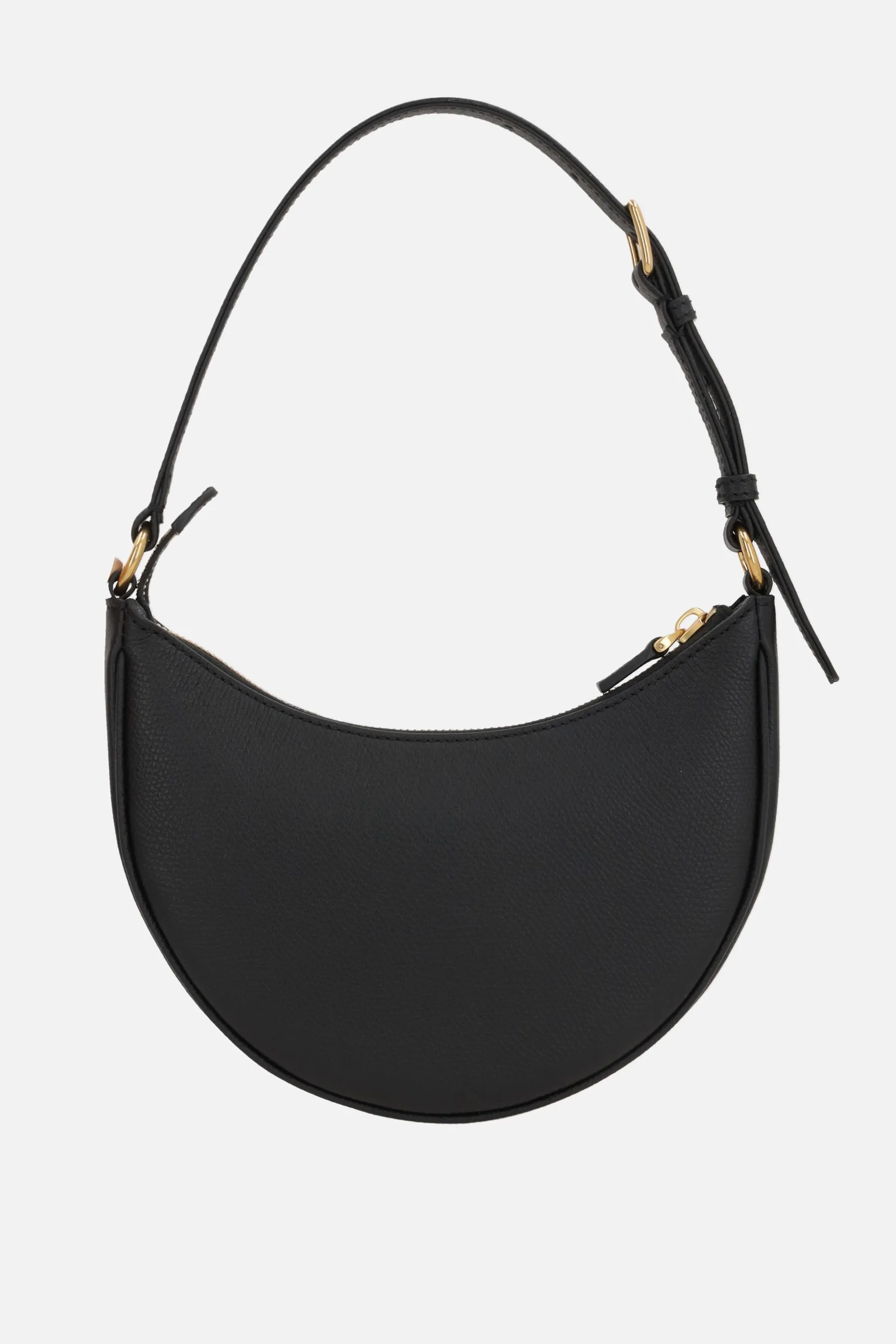 Grainy Leather Mini Hobo Bag