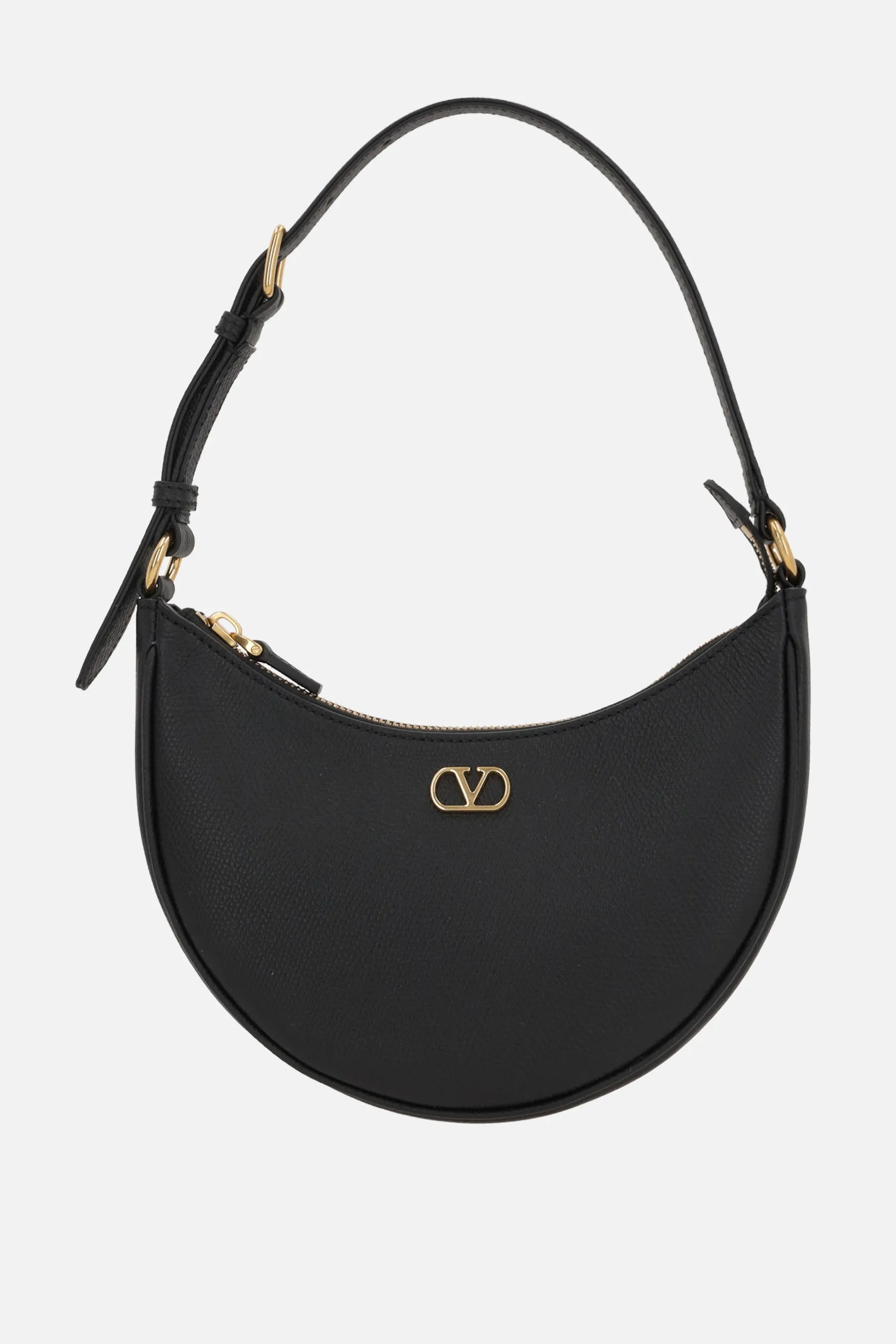 Grainy Leather Mini Hobo Bag