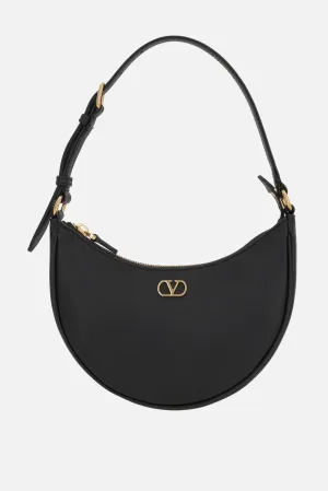 Grainy Leather Mini Hobo Bag