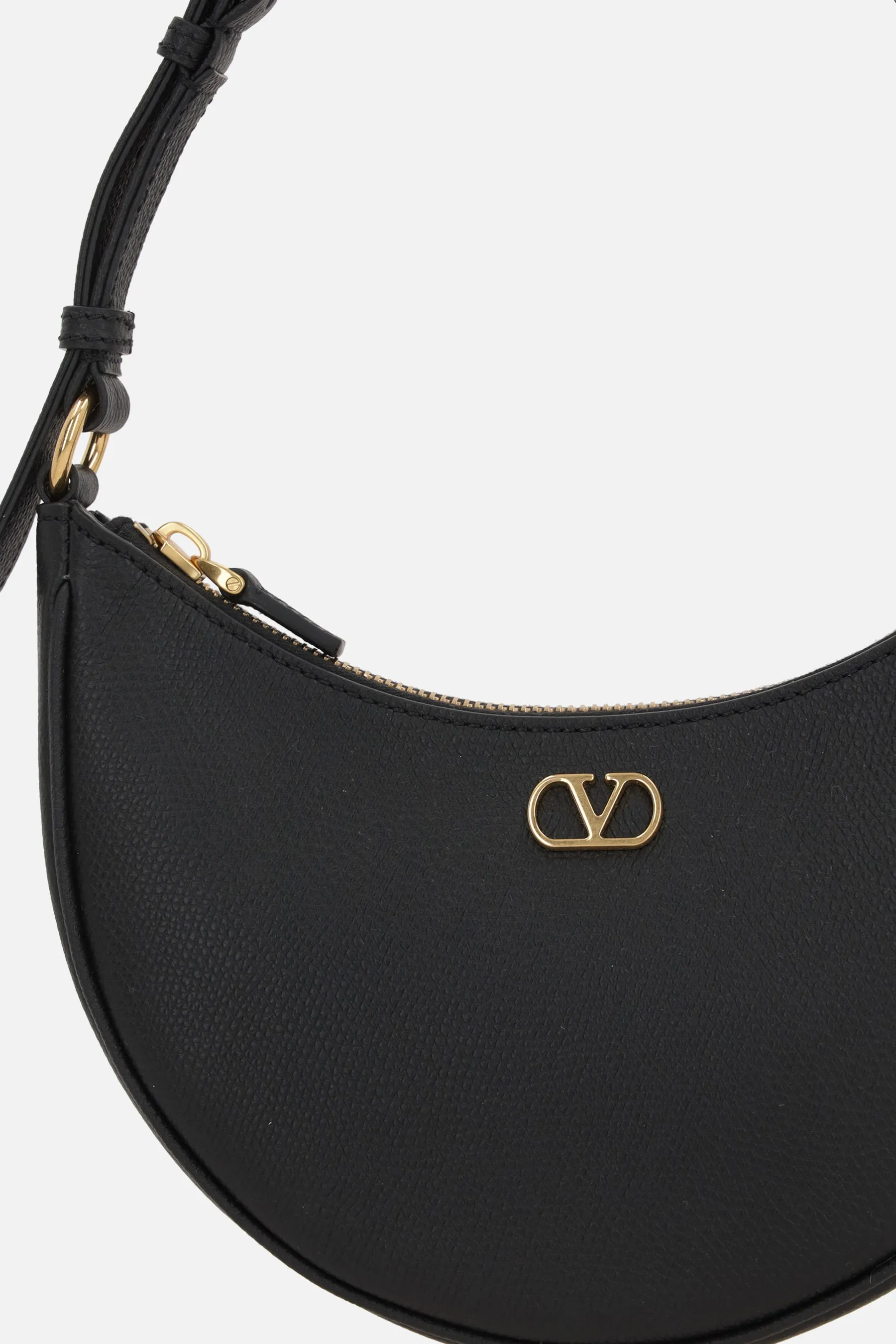 Grainy Leather Mini Hobo Bag