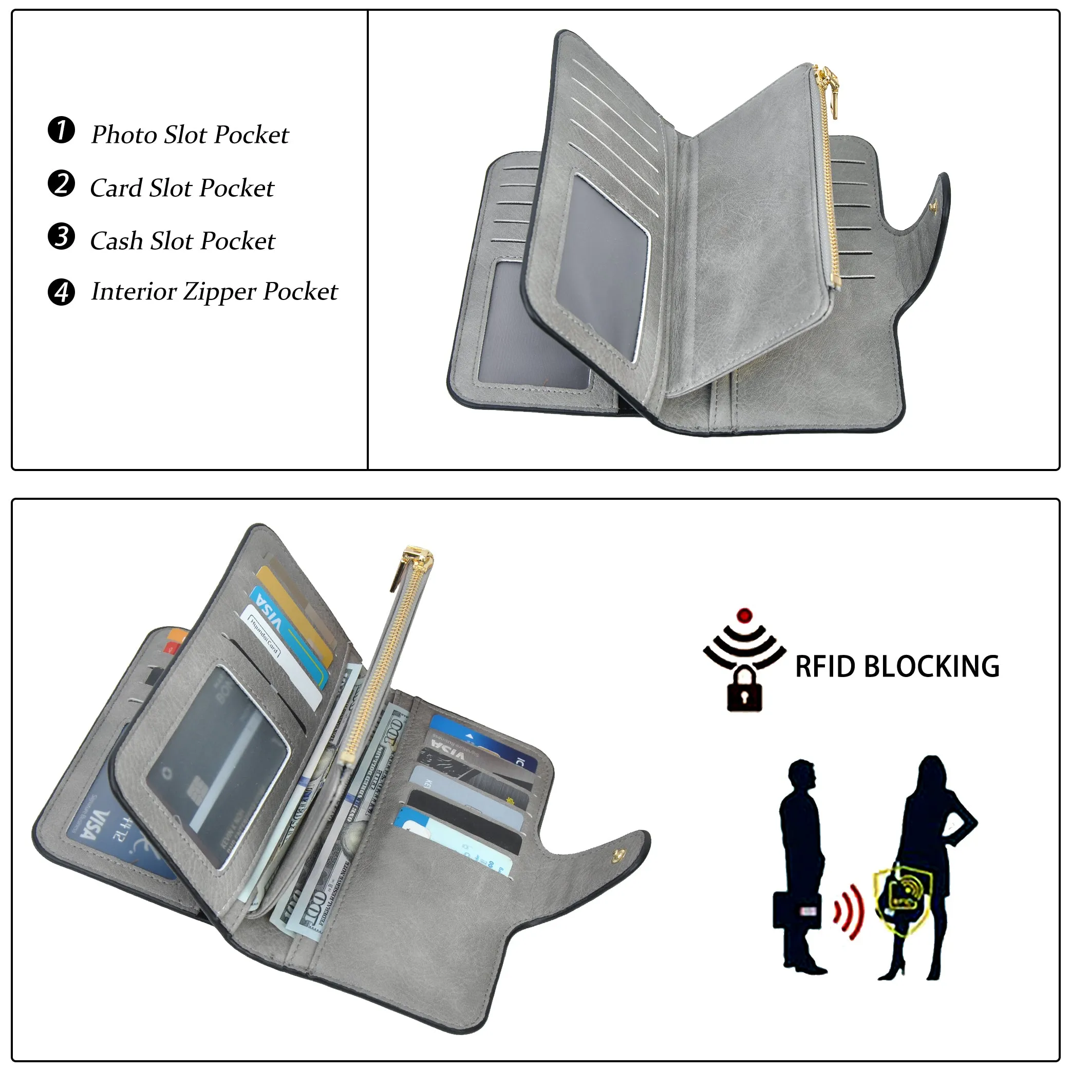 Gray NGIL Trifold Wallet